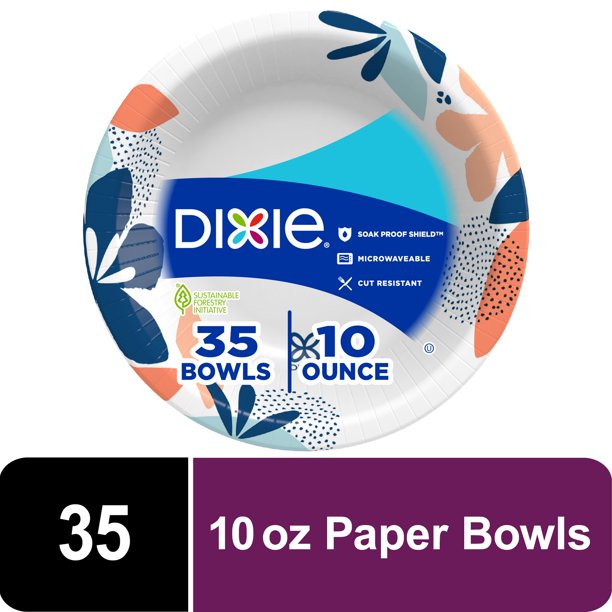 Dixie Disposable Paper Bowls, 10 Ounce, 35 Count