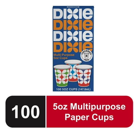 Dixie Disposable Paper Cup, Print, 5 oz, 100 count