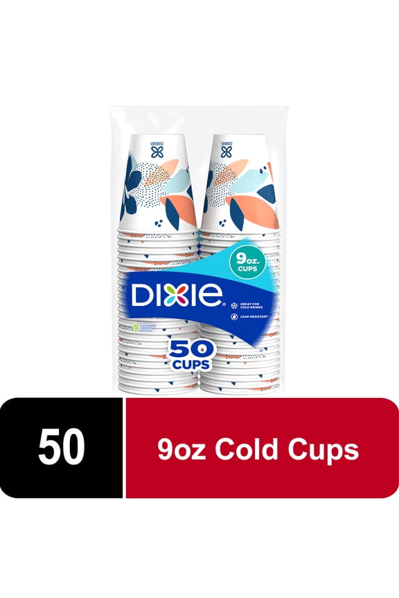 Disposable Paper Cups, 9 oz, Multi-Color, 50 count