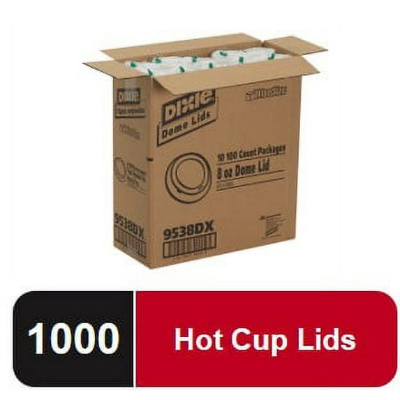 Dixie Dome Plastic Hot Cup Lid, Coffee Cup Lid, 9538DX, 1,000 Count
