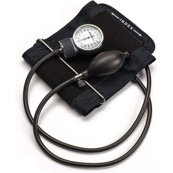 Dixie EMS Aneroid Sphygmomanometer – Manual Adult Blood Pressure D-Ring Cuff 8.7-16.5" – Carrying Case Kit - Blue