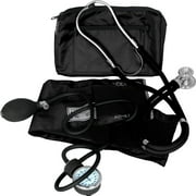 Dixie EMS Manual Blood Cuff Sphygmomanometer and Medical Stethoscope Kit، Black