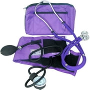 Dixie EMS Manual Blood Pressure Cuff Sphygmomanometer & Medical Stethoscope Kit - Purple