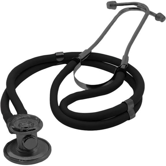 Dixie Ems Sprague-Rappaport Type Two Tube Stethoscope with Dual Diaphragm – Stealth Black