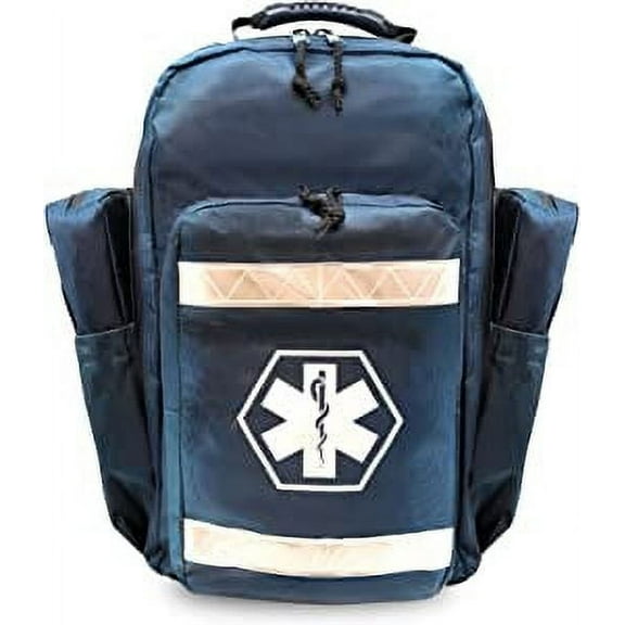 Dixie Ems Ultimate Pro Trauma O2 Medic Backpack with Modular Pouch Design, Oxygen Gear Polyester Bag for First Responders and Medics Navy Blue