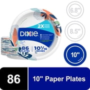 Dixie Disposable Paper Plates, 10, Multi-Color, 86 Count