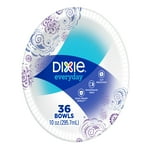 Dixie Small Paper Bowls, 10 Oz, 36 Count, Microwave-Safe, Soak-Proof, Disposable Bowls Great For Snacks, Dessert, And Light Lunch Meals