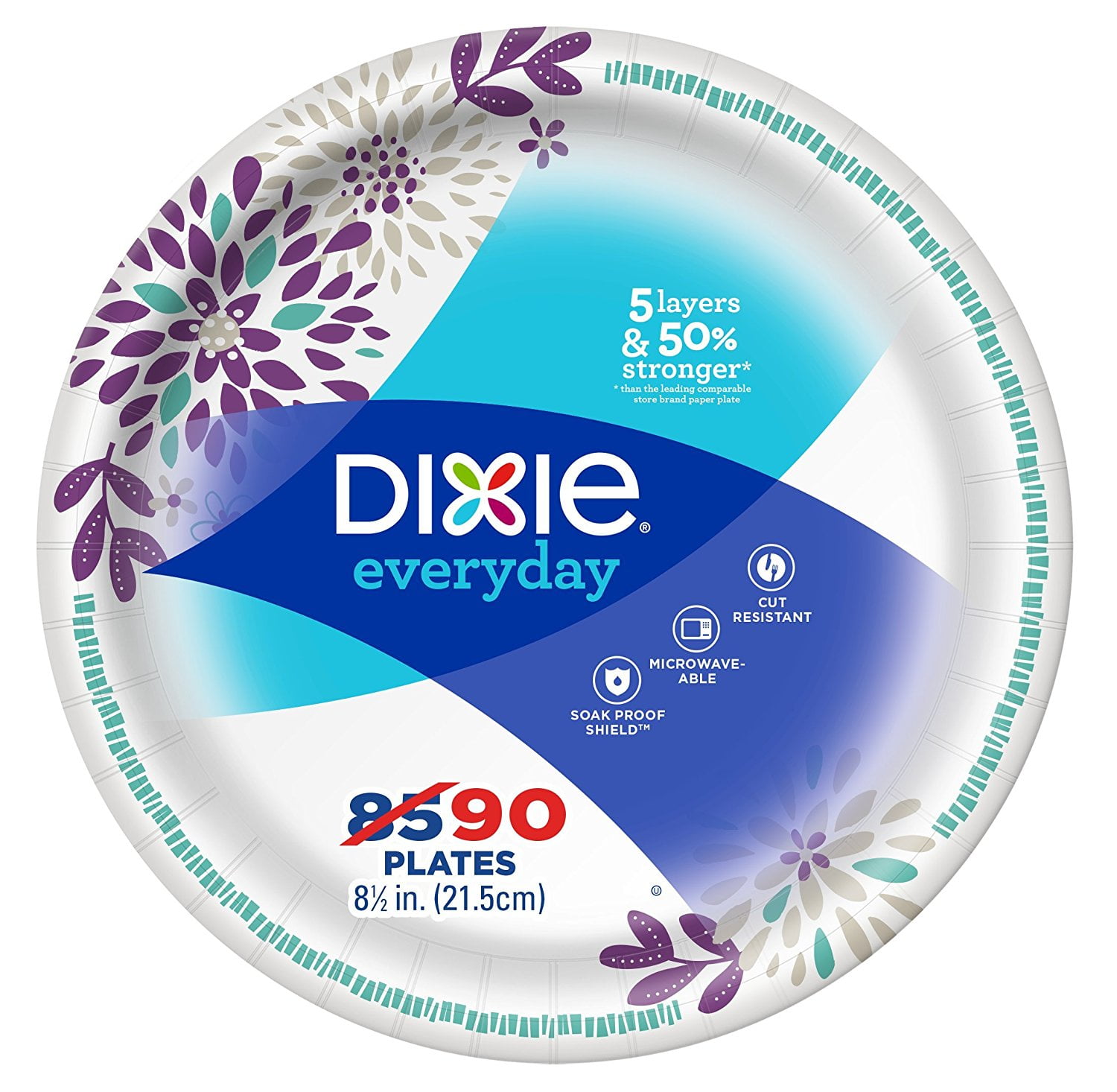 Dixie Everyday Dinner Paper Plate 8 1 2 Inch 90 Count Walmart
