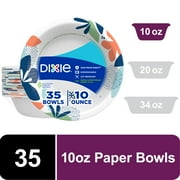 Dixie Everyday Disposable Paper Bowls, 10 oz, Multi-Color, 35 Count