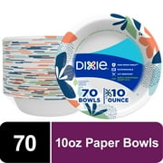 Dixie Everyday Disposable Paper Bowls, 10 oz, Multi-Color, 70 Count