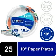 Dixie Disposable Paper Plates, 10, Multi-Color, 25 Count