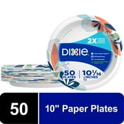 Dixie Everyday Disposable Paper Plates, 10", Multi-Color, 50 Count