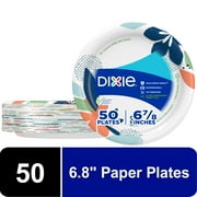 Dixie Everyday Disposable Paper Plates, 6.8", Multi-Color, 50 Count