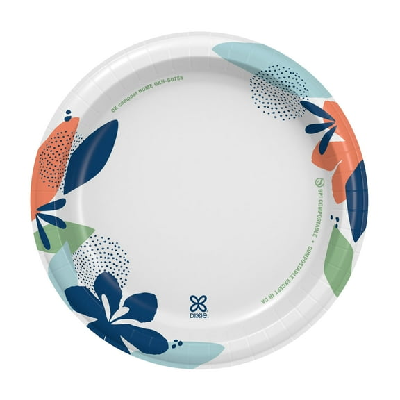 Dixie Everyday Disposable Paper Plates, 8.5", Multi-Color, 100 Count 1 Pack