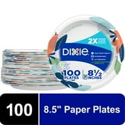 Dixie Everyday Disposable Paper Plates, 8.5", Multi-Color, 100 Count