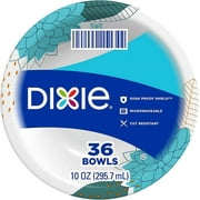 Dixie Everyday Paper Bowls, 10 oz Printed Disposable Bowls, 36 Bowls - 4 Pack