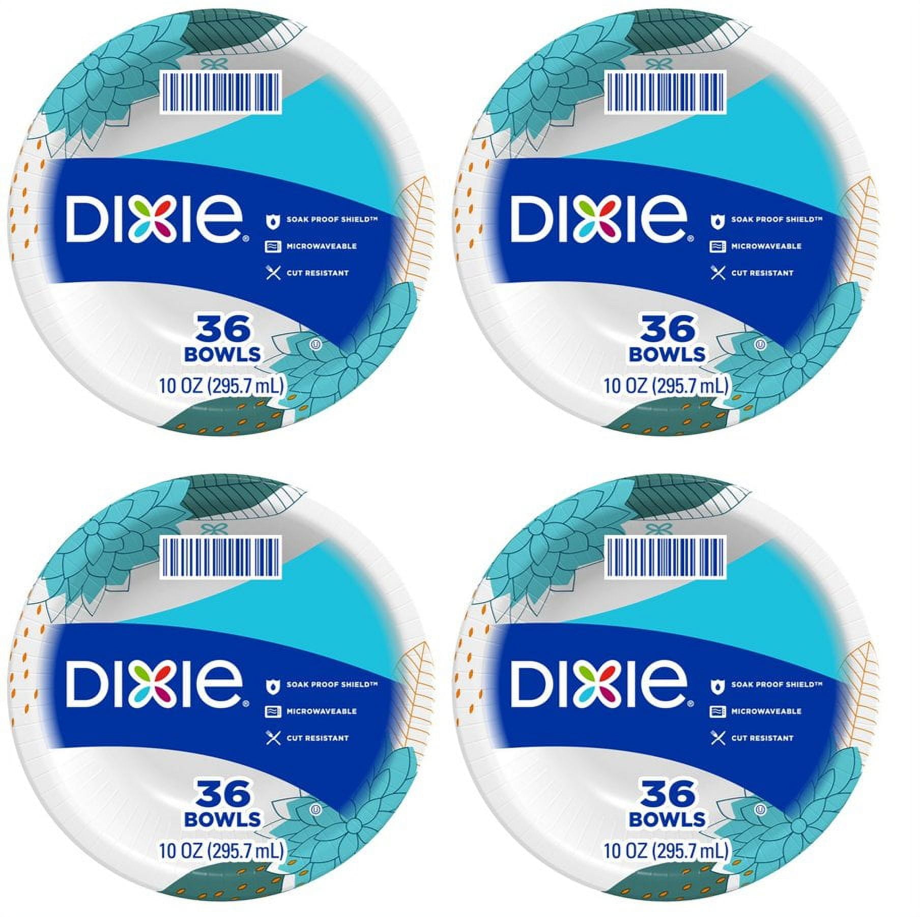 Dixie Everyday Paper Bowls, 10 oz Printed Disposable Bowls, 36 Bowls - 4 Pack