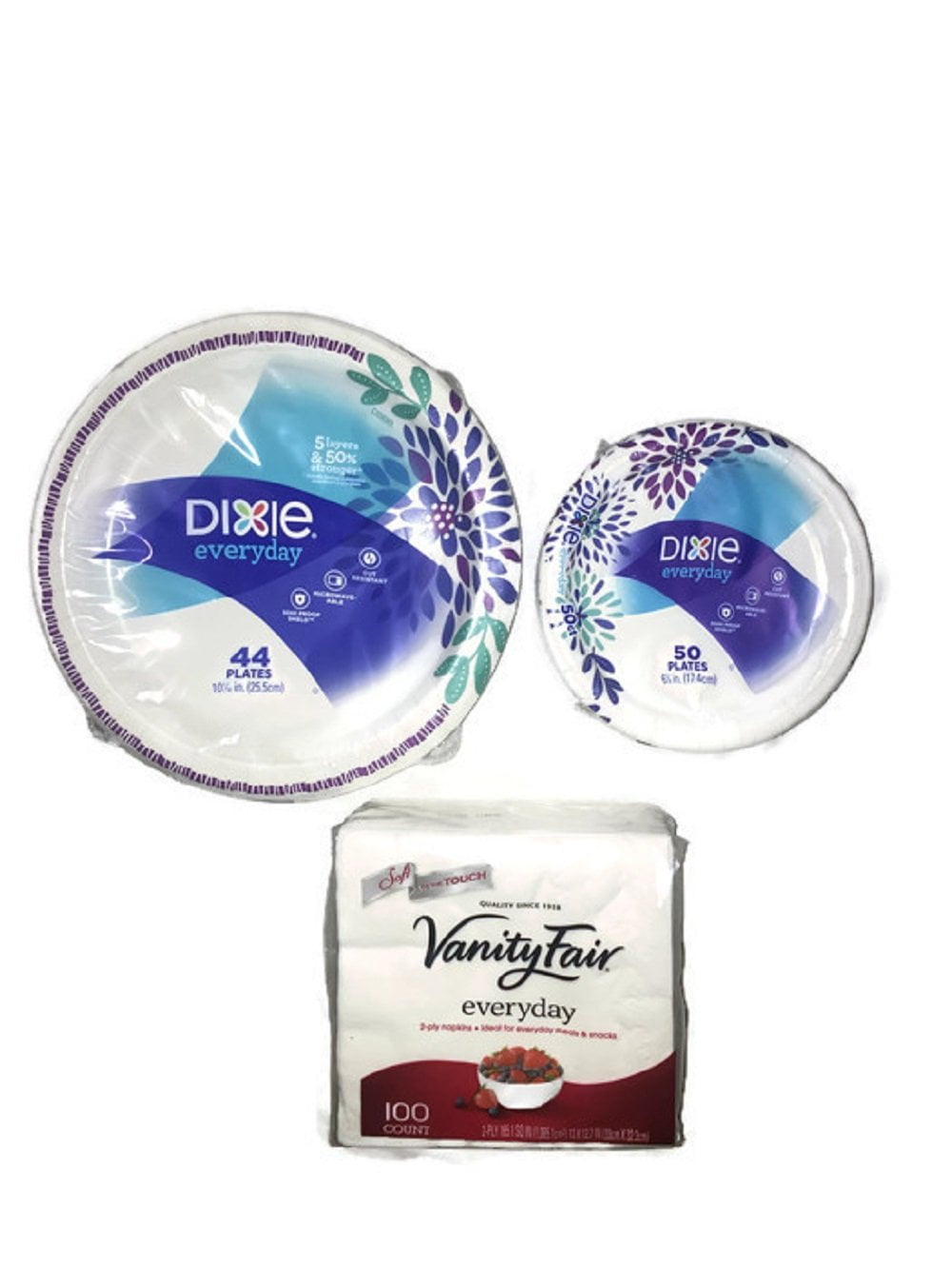 Dixie Everyday Paper Plate & Napkin Bundle, Large And Small Plates
