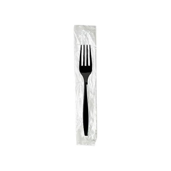 Dixie Individually Wrapped Forks, Plastic, Black, 1,000/Carton -DXEFH53C7