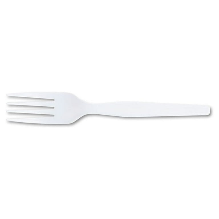 Plastic Cutlery, Heavy Mediumweight Forks, White, 1,000/Carton