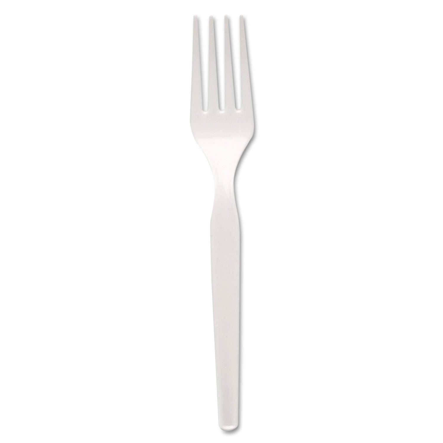 Plastic Cutlery, Heavy Mediumweight Forks, White, 1,000/Carton