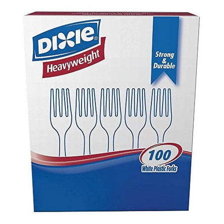 Dixie Fh207 Plastic Cutlery, Heavyweight Forks, White, 100/Box