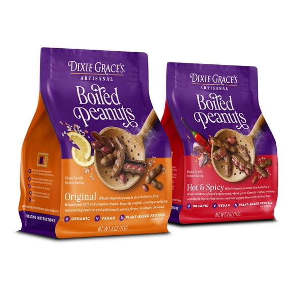 Dixie Grace's Boiled Peanuts - Mixed - 4oz (2 Pack Bundle)