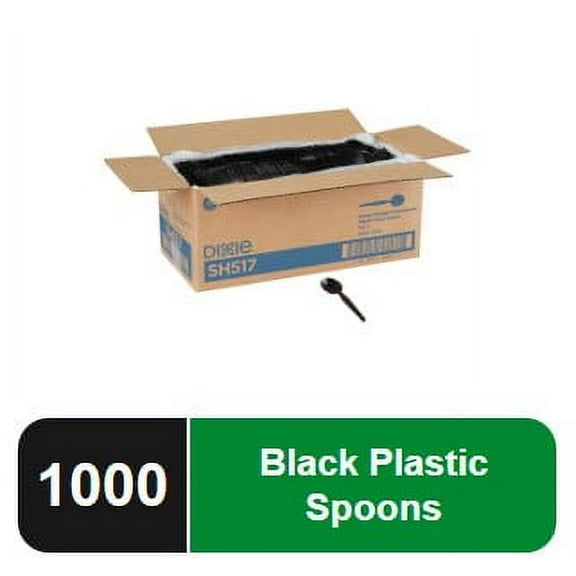 Dixie Heavy-Weight Disposable Plastic Fork, FH517, Black, 1,000 Count