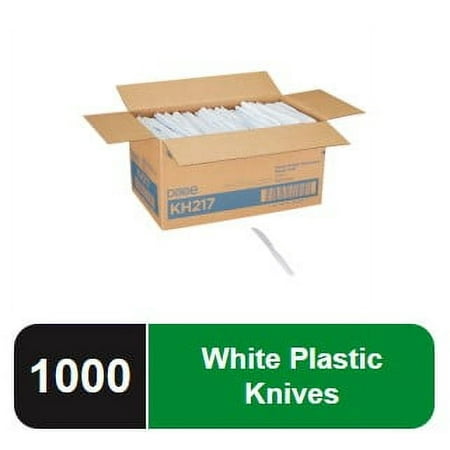 Dixie Heavy-Weight Disposable Plastic Knives, KH217, White, 1,000 Count