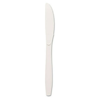 Choice 6 1/2 Medium Weight White Plastic Knife - 100/Pack
