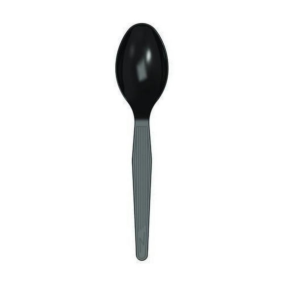 Dixie Mediumweight Polystyrene Wrapped Cutlery, Spoon, Plastic, Black, 1,000/Carton
