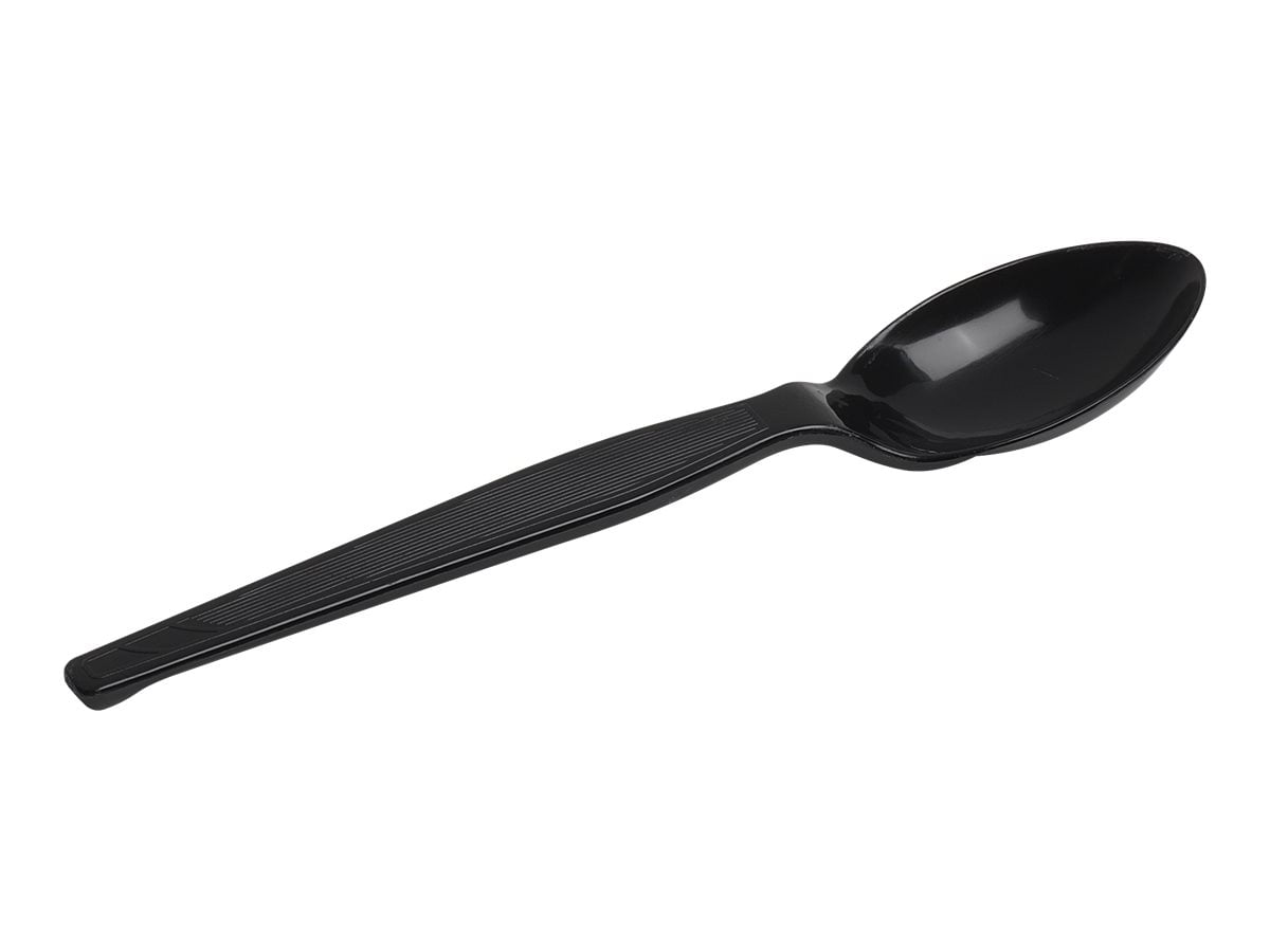 Black Heavyweight Polystyrene Disposable Teaspoons, 6 inches, Pack of 1000