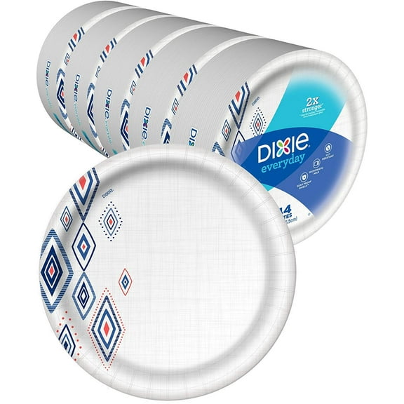Dixie Large Paper Plates, 10 Inch, 220 Count, 2X Stronger*, Microwave-Safe, Soak-Proof, Cut Resistant, Disposable Plates For Everyday Breakfast, Lunch, & Dinner Meals