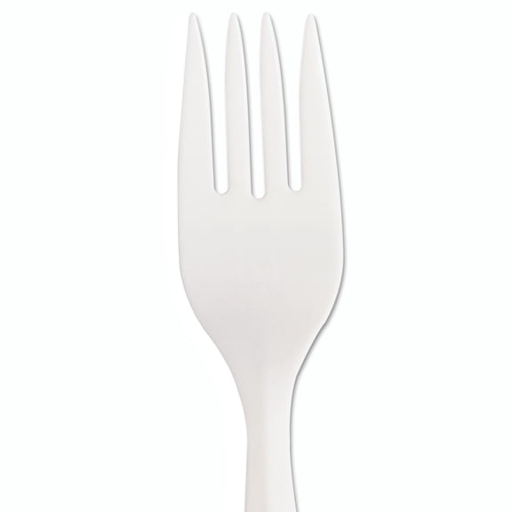 Dixie Mediumweight Polypropylene Cutlery, Forks, White, Ind. Wrapped, 1000/Carton -DXEFMP23C