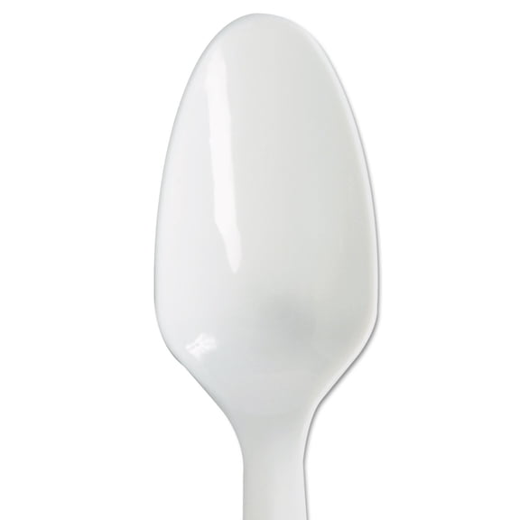 Dixie Mediumweight Polypropylene Teaspoons White Ind. Wrapped 1000/Carton TMP23C
