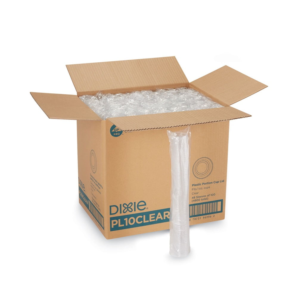Dixie Portion Cup Lids by GP Pro - PETE Plastic - 24 / Carton - 100 Per Pack - Clear Dixie Portion Cup Lids by GP Pro - PETE Plastic - 24 / Carton - 100 Per Pack - Clear
