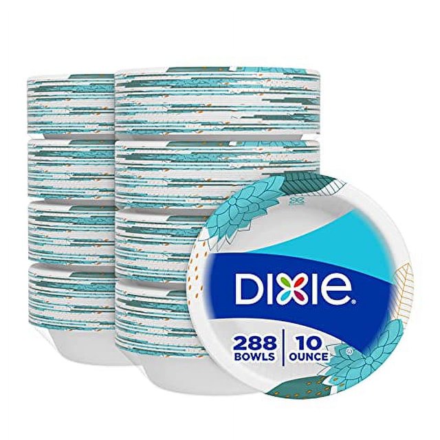 Dixie Paper Bowls, 10oz, Dessert or Light Lunch Size Printed Disposable