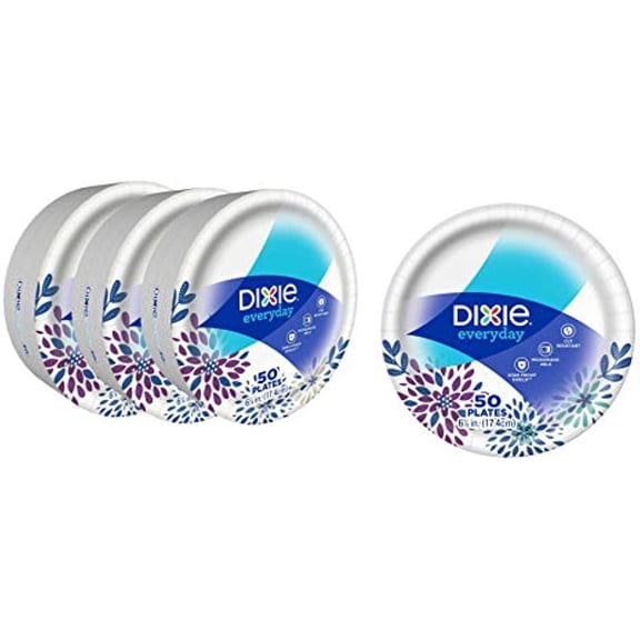 Dixie Paper Dessert Plates, 6 7/8" Inch, 50 Ct (3)