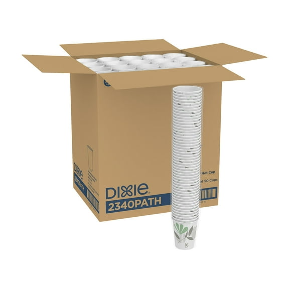 Dixie Paper Hot Cups, 10 Oz., Pathways Design, Case Of 1,000