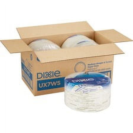 Dixie Pathways 7" Medium-weight Paper Plates by GP Pro - 125 / Pack - White - Paper Body - 500 / Carton | Bundle of 5 Cartons