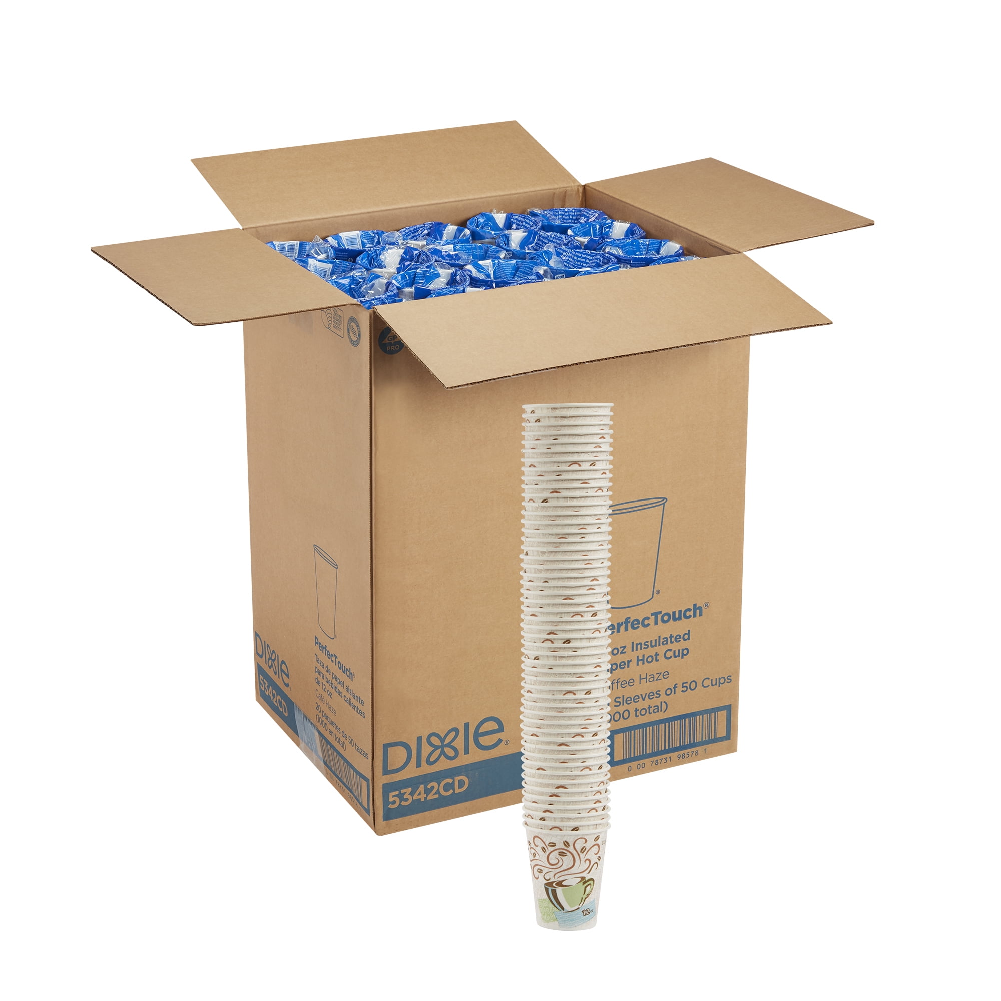 Dixie PerfecTouch Insulated Disposable Bulk Coffee Cups, 16 Dixie PerfecTouch Insulated Disposable Bulk Coffee Cups, 16