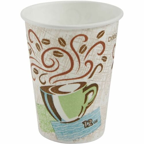 Dixie PerfecTouch 12 oz Insulated Paper Hot Coffee Cups by GP Pro, 12 fl oz, Cone, Coffee Haze, Hot Drink, Coffee (5342DXCT) | 10 Cartons (200 Packs)