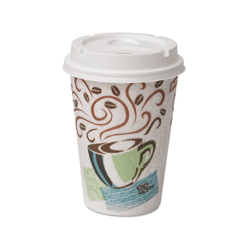 Paper Hot Cups and Lids Combo Bag 12 oz, 50/Pack, 6/Packs/Carton