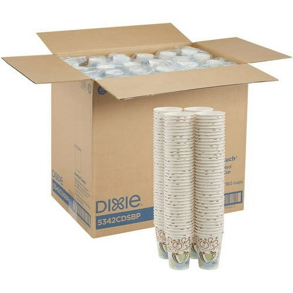 Dixie PerfecTouch Insulated Paper Hot Coffee Cups by GP Pro - 160 - 12 fl oz - 6 / Carton - Assorted - Paper - Coffee, Hot Drink | Bundle of 5 Cartons