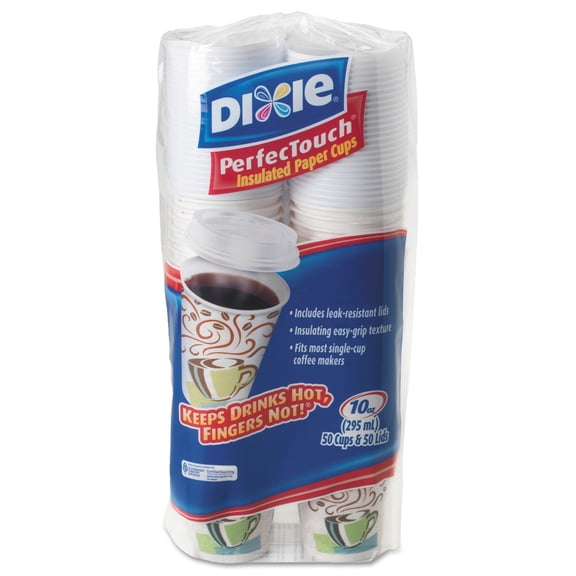 Dixie 5310Combo600 Combo Bag, Paper Hot Cups, 10Oz, 50/Pack
