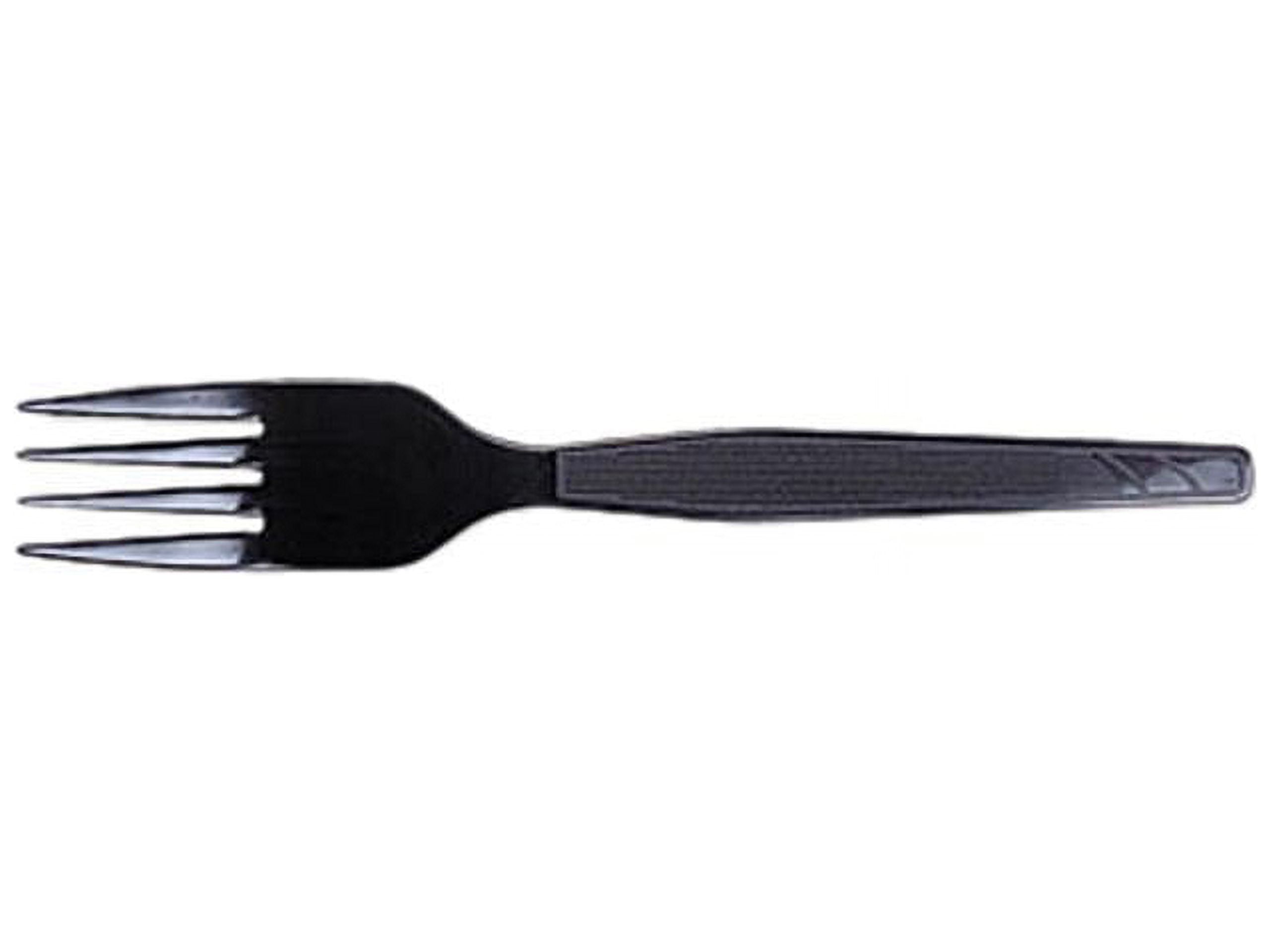 Dixie Plastic Cutlery, Heavy Mediumweight Forks, Black, 100/Box