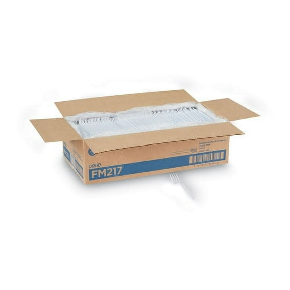 Dixie Plastic Cutlery, Heavy Mediumweight Forks, White, 1,000/Carton, Each