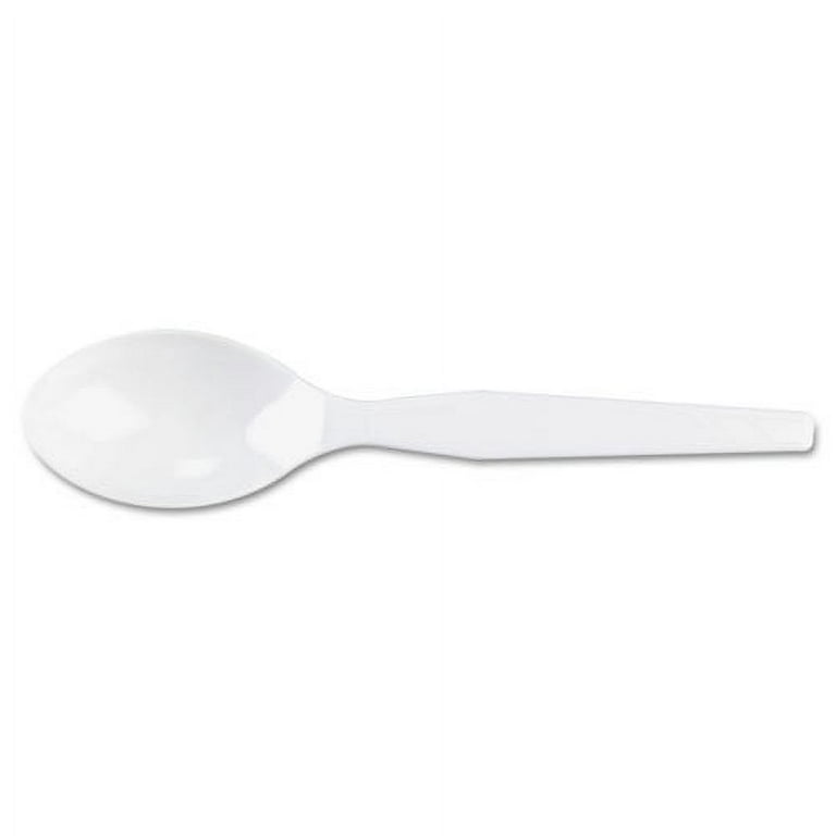 Mediumweight Polystyrene Cutlery, Teaspoon, White, 100/Box Mediumweight Polystyrene Cutlery, Teaspoon, White, 100/Box