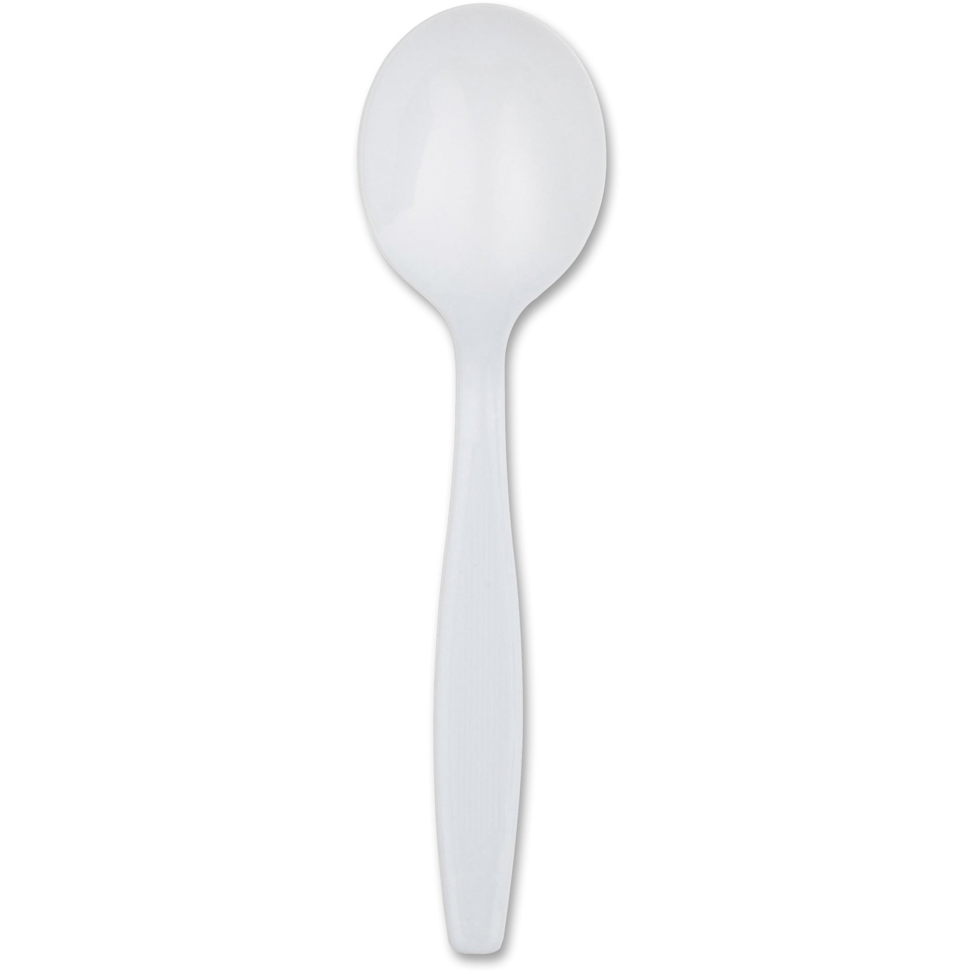 Dixie Plastic Cutlery, Heavyweight Soup Spoons, White, 100/Box