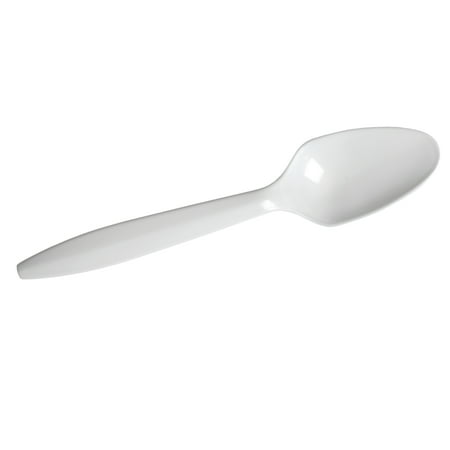 Dixie Plastic Cutlery, Mediumweight Teaspoons, White, 1,000/Carton -DXEPTM21